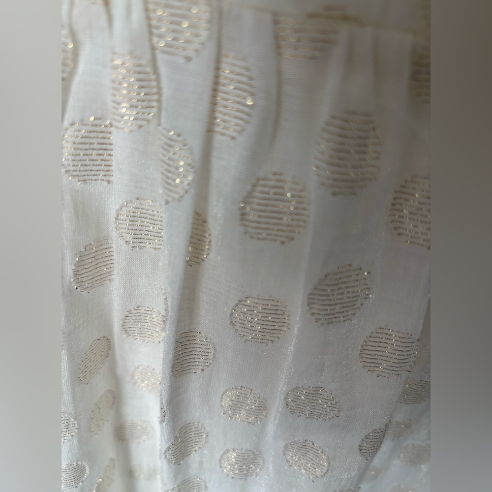 Maeve Anthropologie Size 6 Cream Gold Polka Dot Dress Pockets Sleeveless Vintage - Picture 11 of 15